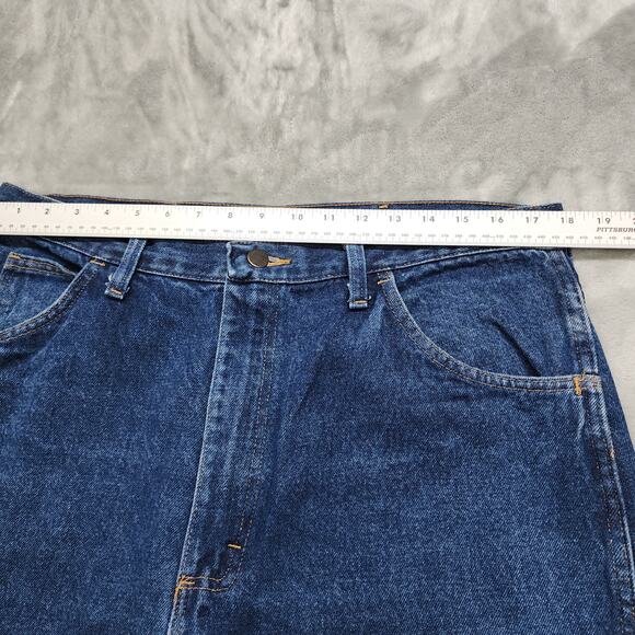 Rustler Jeans Mens 38X34 Blue Regular Fit Straight Leg Heavyweight Denim 87631PW - Picture 6 of 10